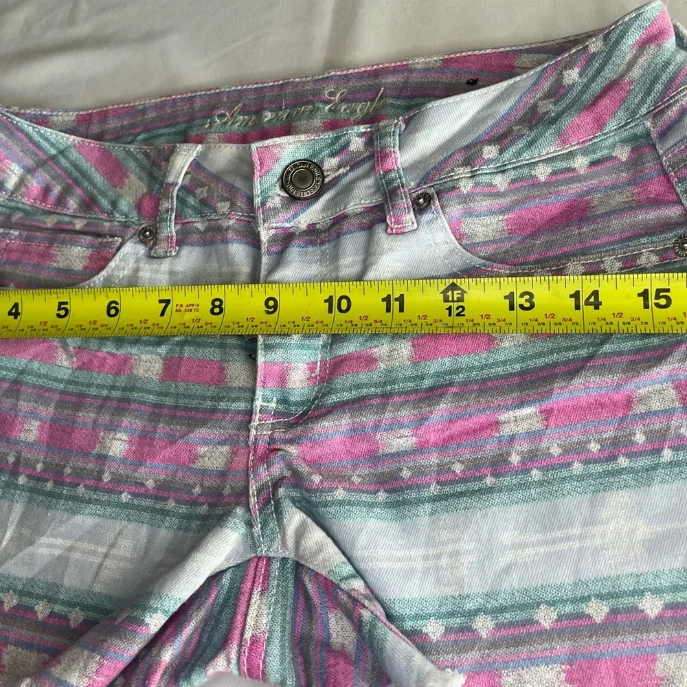 American Eagle Outfitters Women's Multicolor Patterned Jean Shorts